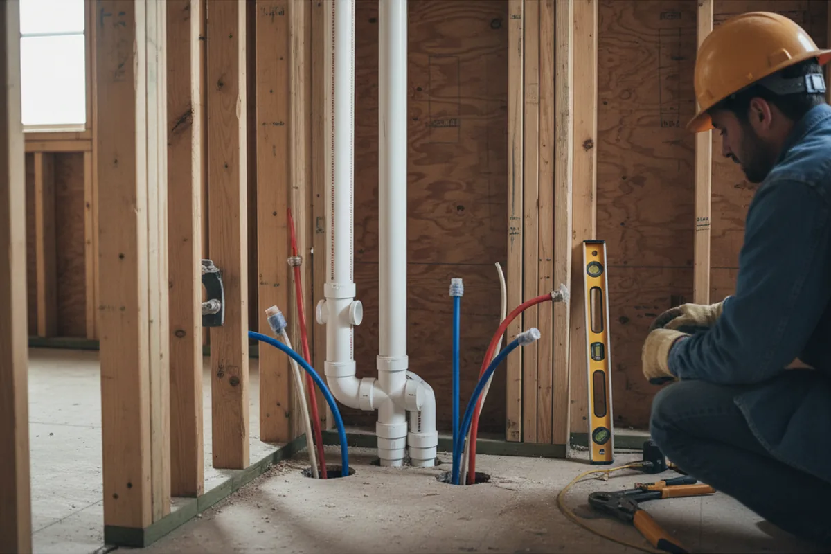 Drain and supply rough-in during Drain Cleaning in Rutland